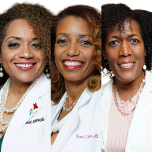 Drs. Karen Greene, Deanna Guthrie, and Mironda Williams of Rosa Gynecology